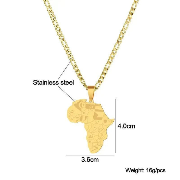 Africa Map Necklace