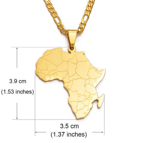 Africa Map Necklace