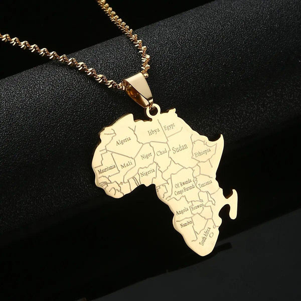 Africa Map Necklace