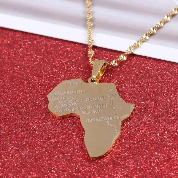 Africa Map Necklace