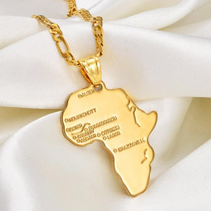 Africa Map Necklace