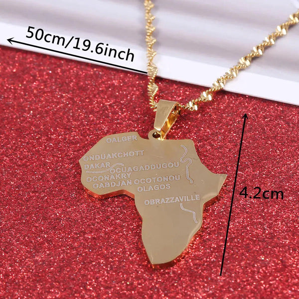 Africa Map Necklace