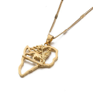 Africa Map Necklace