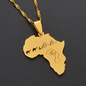 Africa Map Necklace