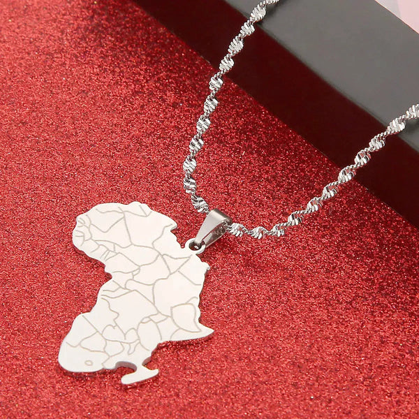 Africa Map Necklace