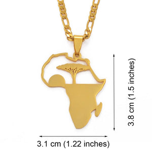 Africa Map Necklace