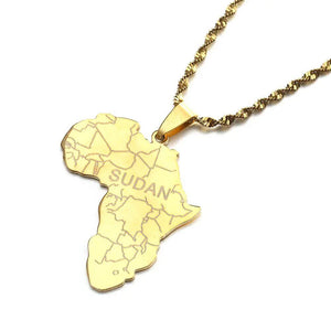 Africa Map Necklace