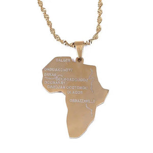 Africa Map Necklace