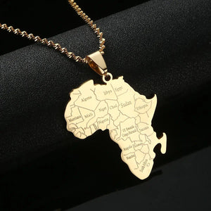 Africa Map Necklace