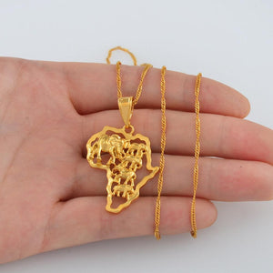 Africa Map Necklace