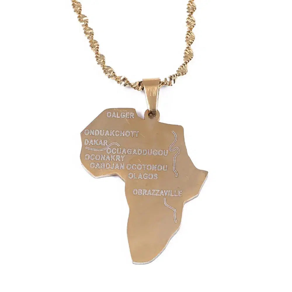 Africa Map Necklace