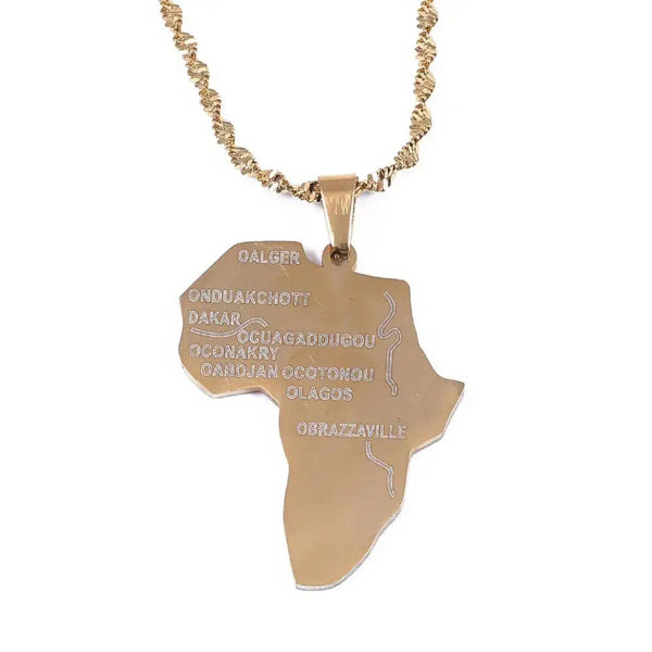 Africa Map Necklace