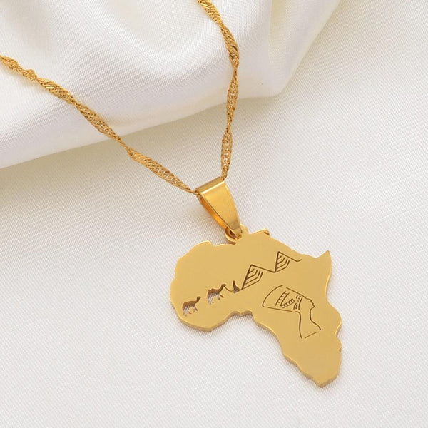 Africa Map Necklace