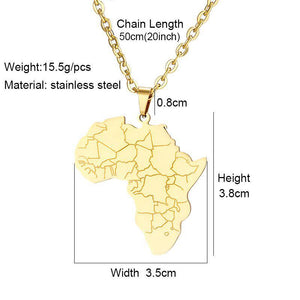 Africa Map Necklace