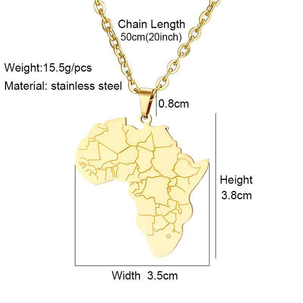 Africa Map Necklace