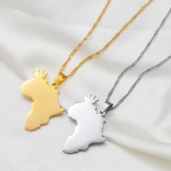 Africa Map Necklace