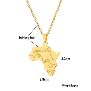 Africa Map Necklace