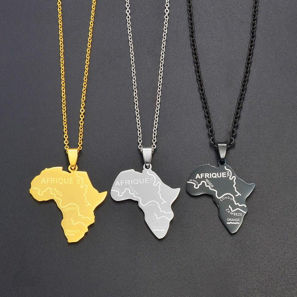 Africa Map Necklace