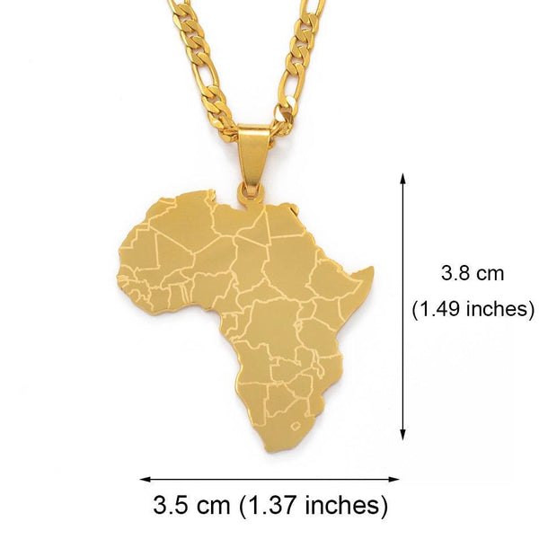 Africa Map Necklace