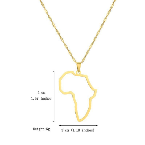 Africa Map Necklace