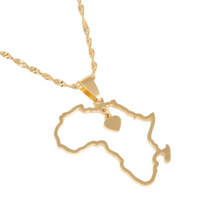 Africa Map Necklace