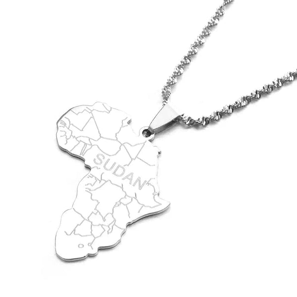 Africa Map Necklace