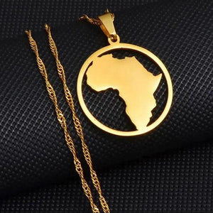 Africa Map Necklace