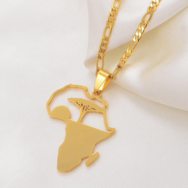 Africa Map Necklace