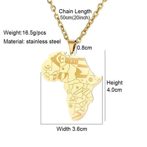 Africa Map Necklace