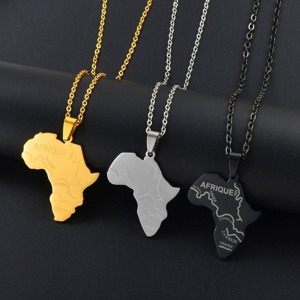 Africa Map Necklace