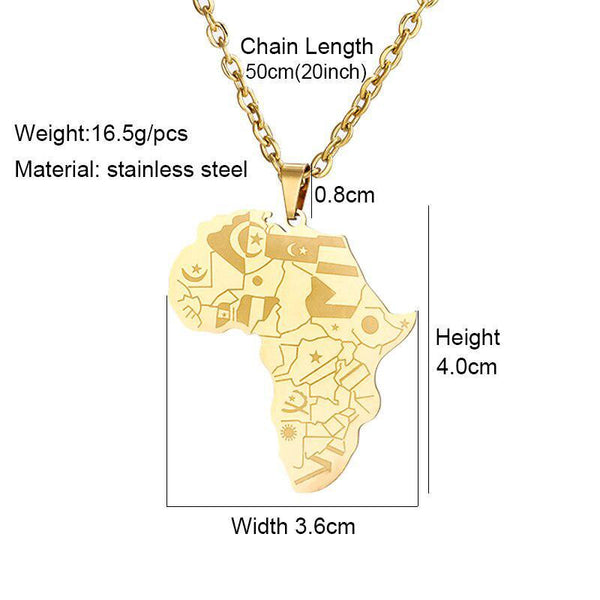 Africa Map Necklace