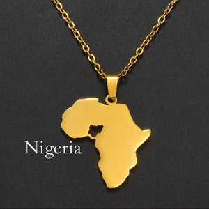 Africa Map Necklace Collection