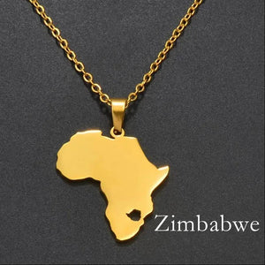 Africa Map Necklace Collection