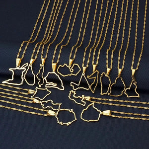 Africa Map Necklace Collection