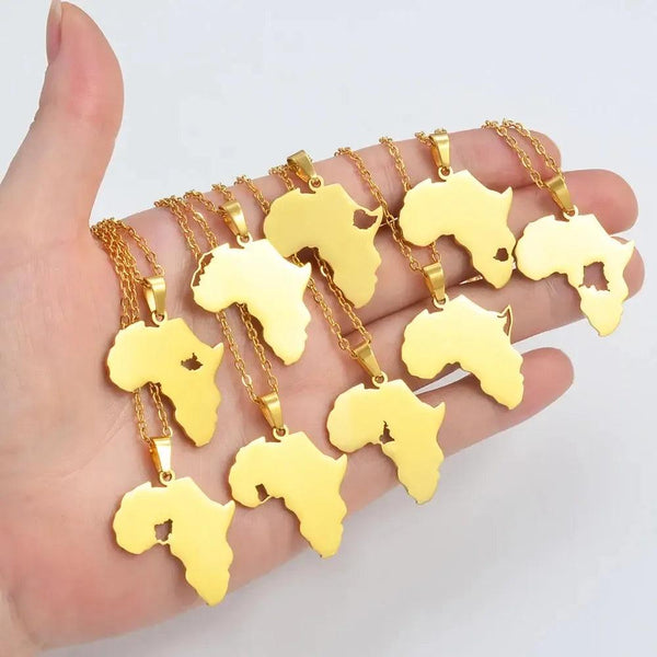 Africa Map Necklace Collection