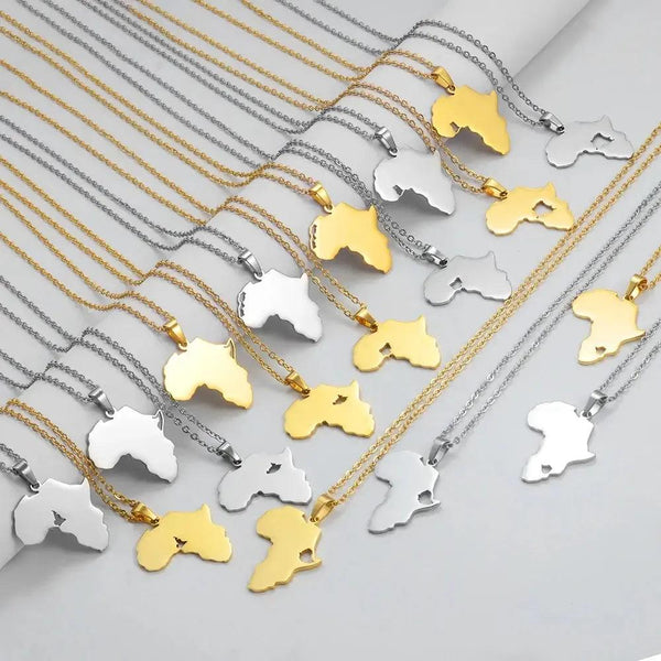 Africa Map Necklace Collection