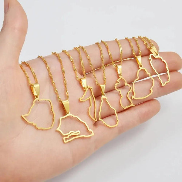 Africa Map Necklace Collection