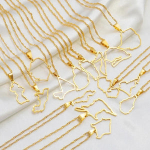 Africa Map Necklace Collection