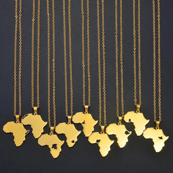 Africa Map Necklace Collection