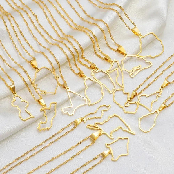 Africa Map Necklace Collection