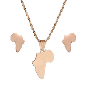 Africa Map Necklace & Earrings