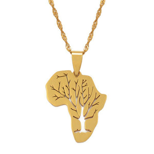 Africa Map Necklace