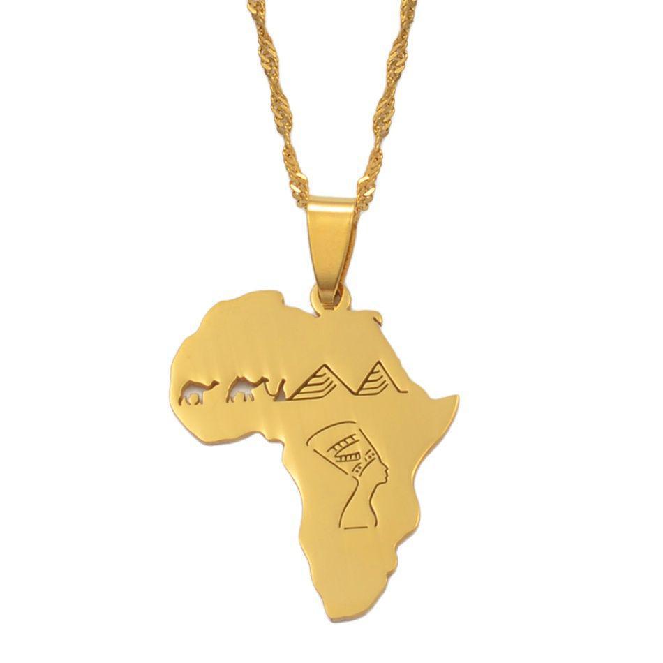 Africa Map Necklace