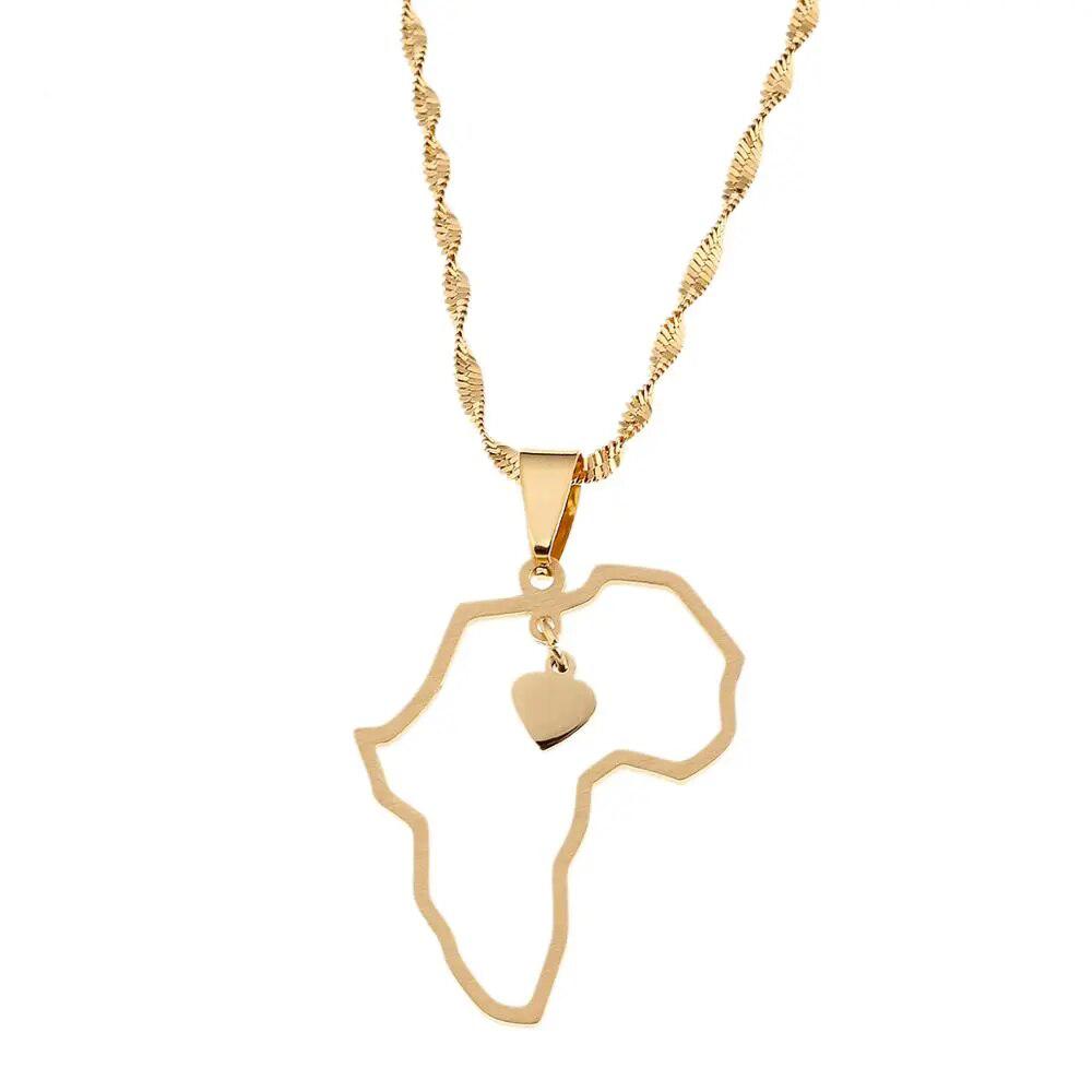 Africa Map Necklace