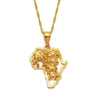 Africa Map Necklace