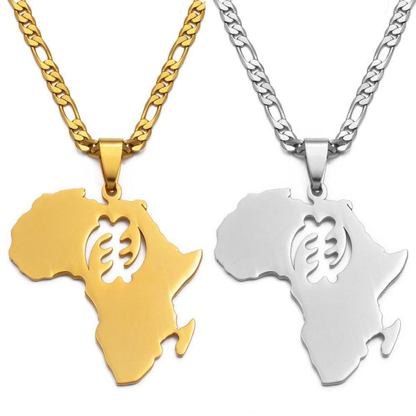 Africa Map Necklace