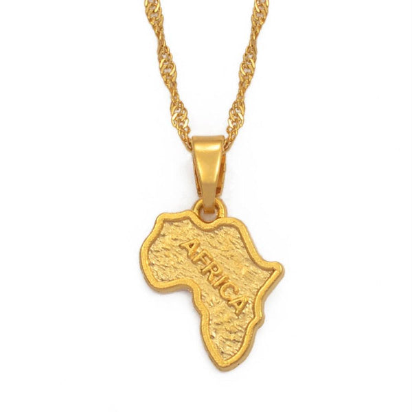 Africa Map Necklace