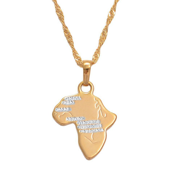 Africa Map Necklace