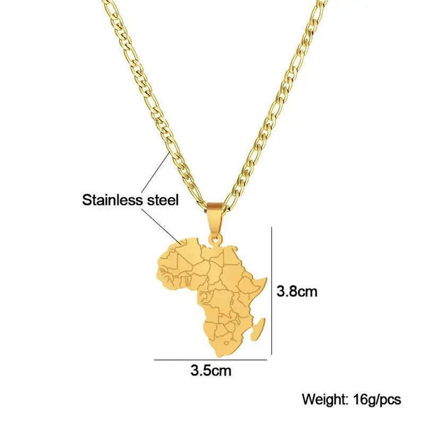 Africa Map Necklace