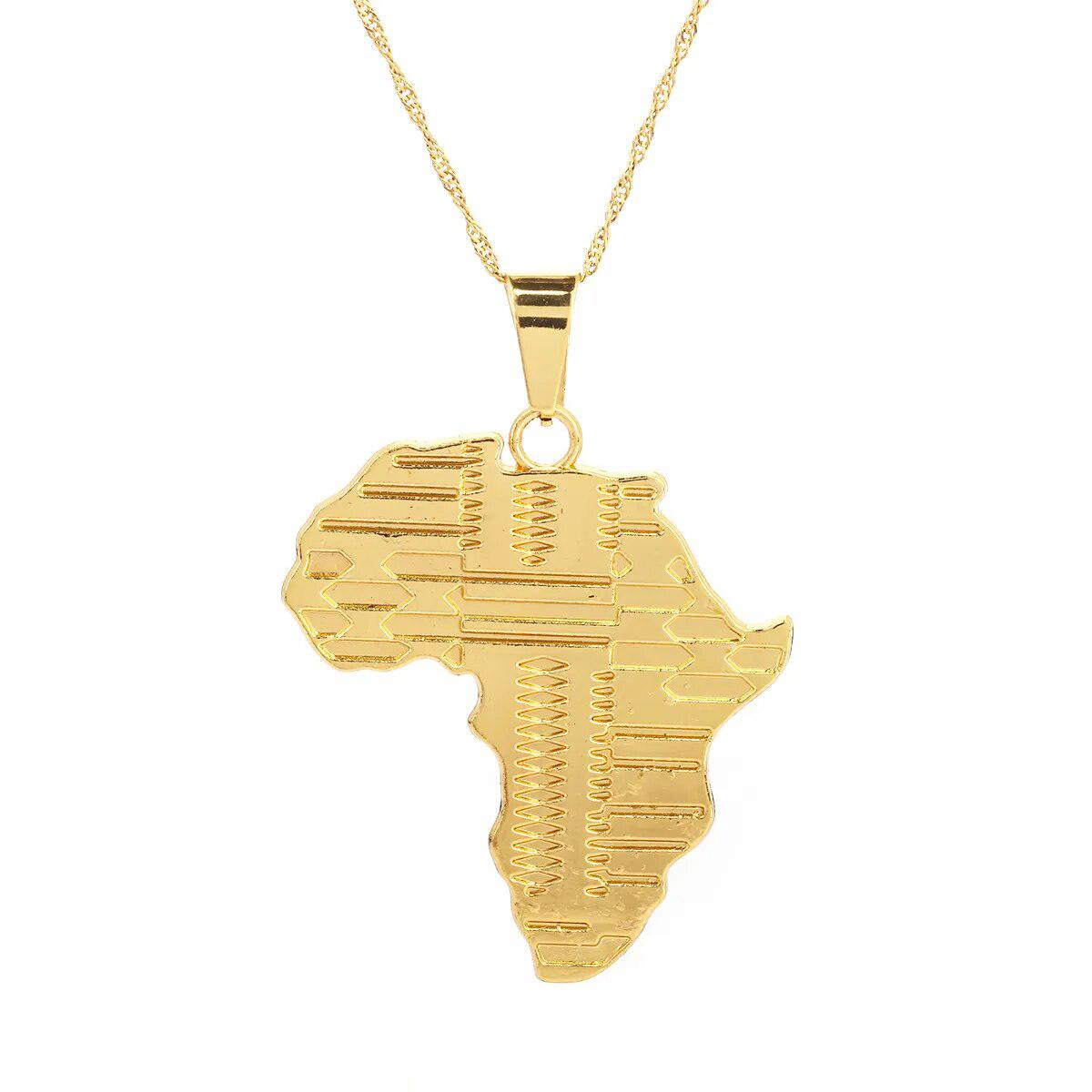 Africa Map Necklace